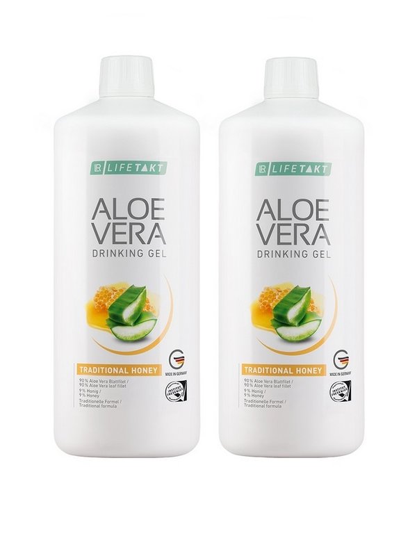 LR 90% Aloe Vera Drinking Gel Traditionell mit Honig , 2x 1000 ml